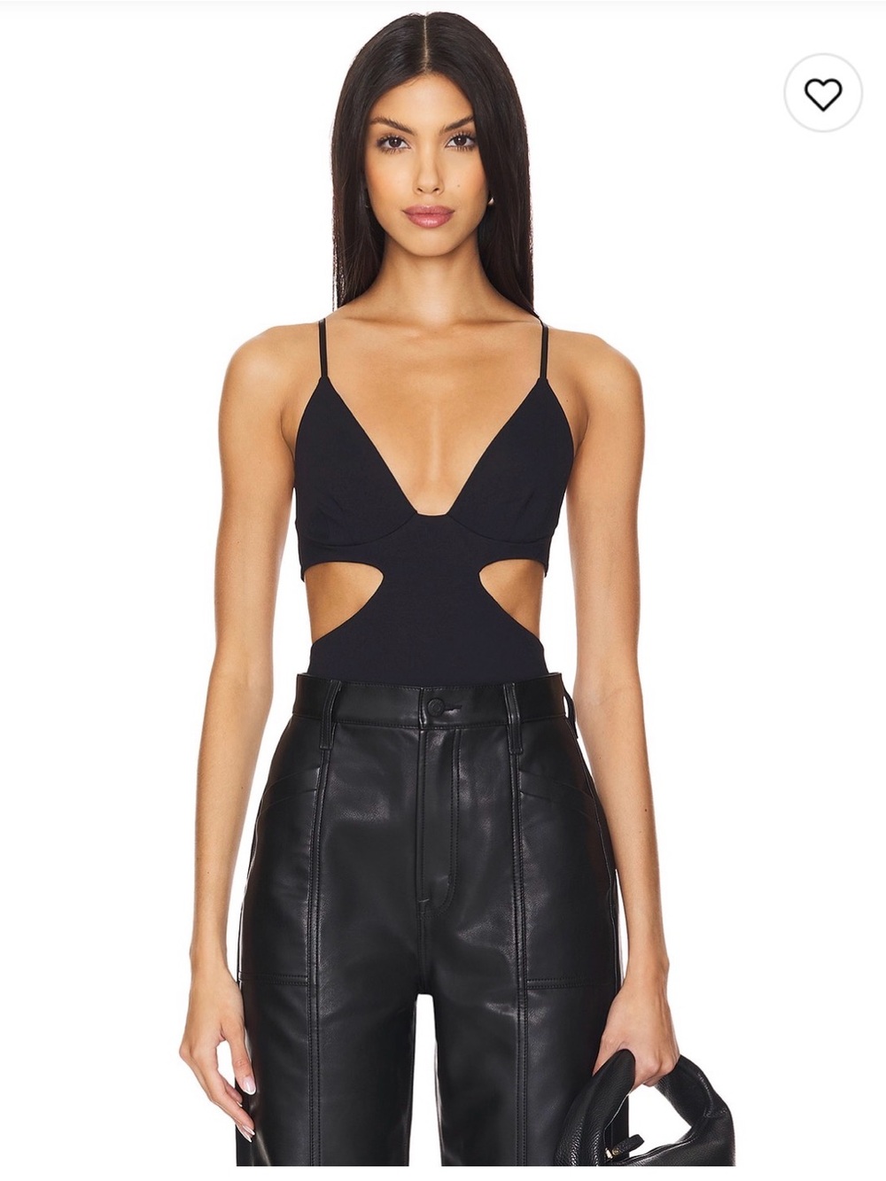 Revolve X Free People Black Love Triangle Cut Out Bodysuit